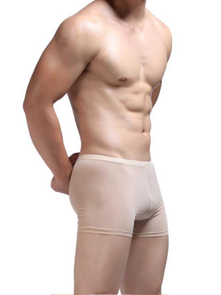 Men's Solid-Color Lightweight Ice Silk Boxer Briefs