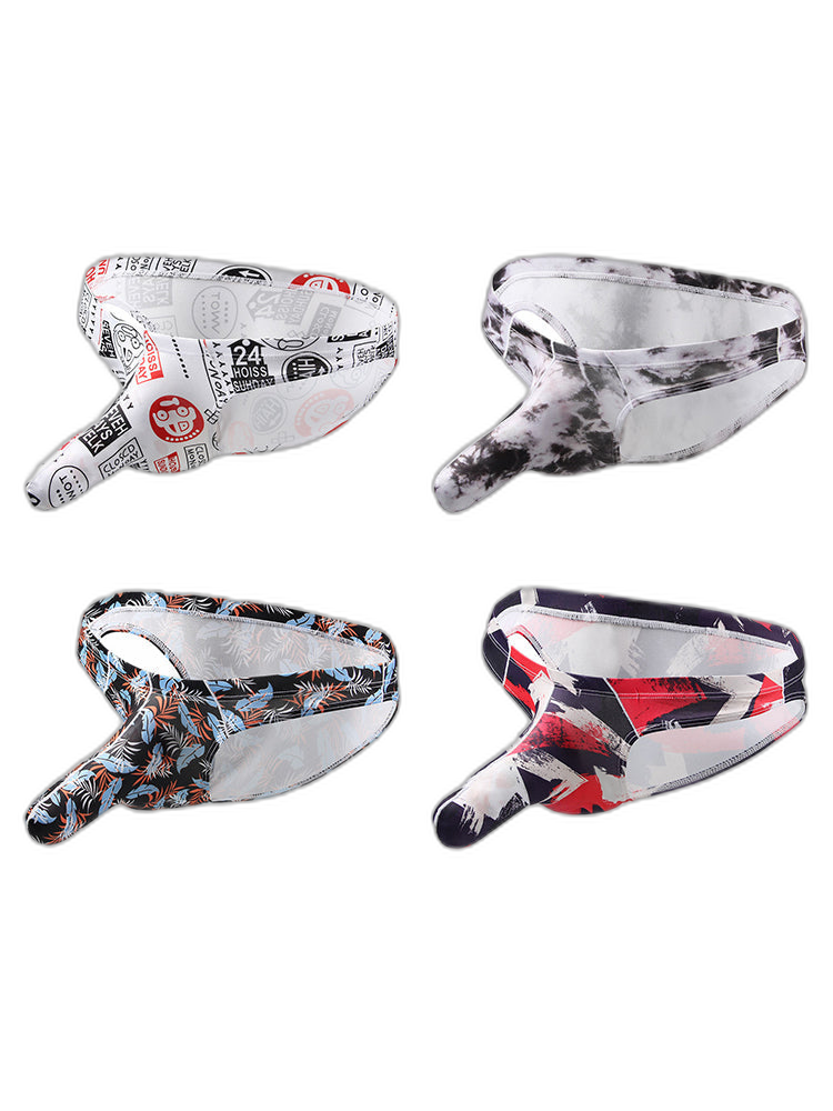 4 Pack Men's Elephant Print Sexy Bikini