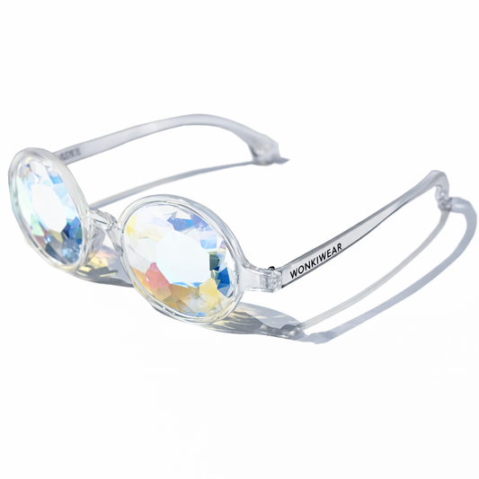Clear Whirlpool Kaleidoscope Glasses