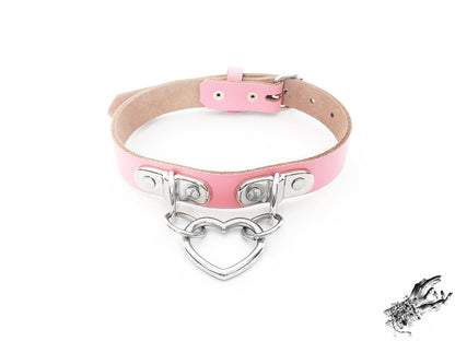Pink Bound Heart Ring Choker