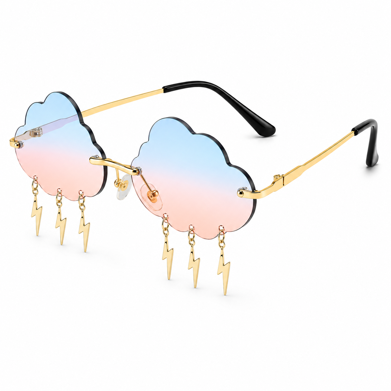 Blue Peach Cloud & Lightning Glasses