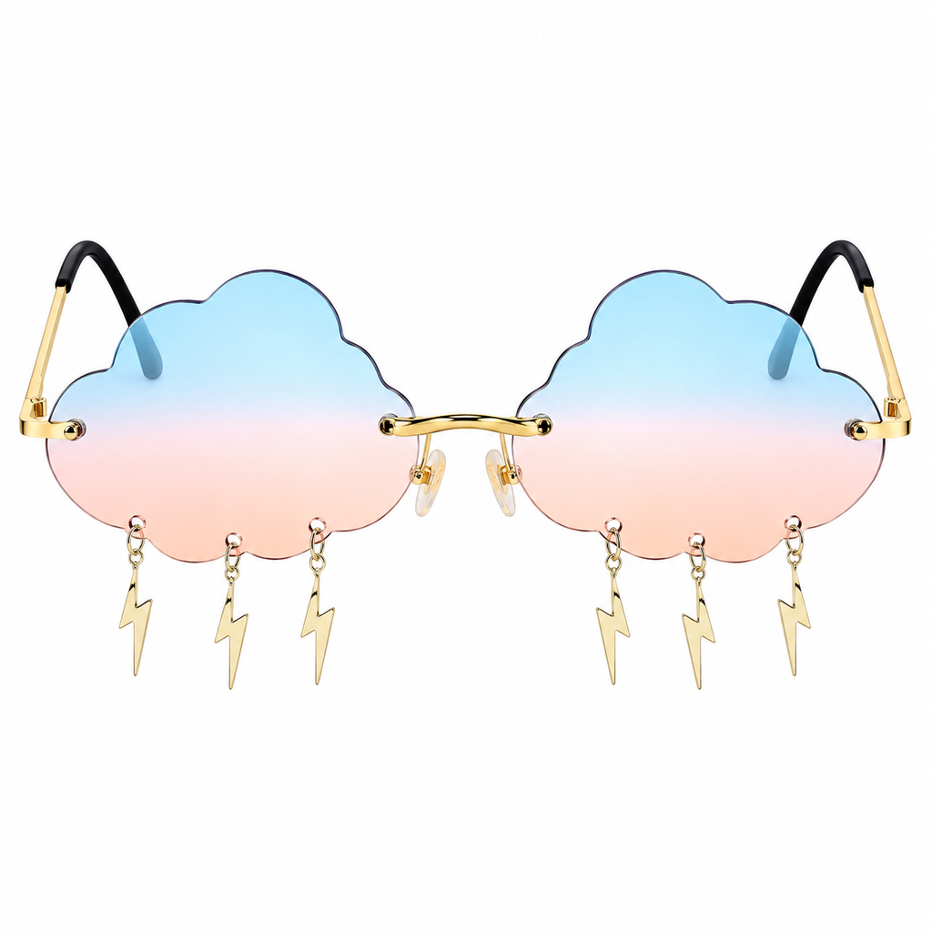 Blue Peach Cloud & Lightning Glasses