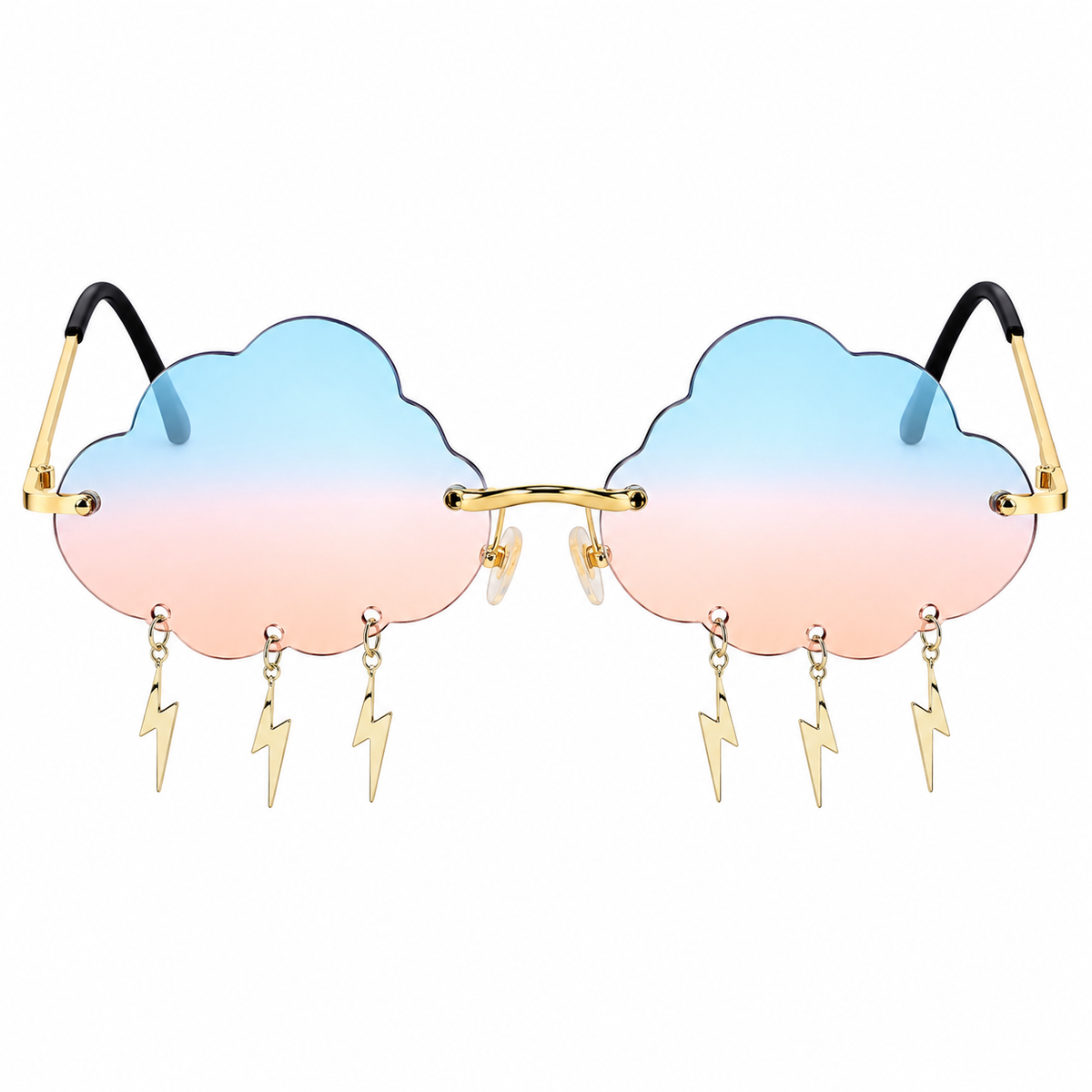 Blue Peach Cloud & Lightning Glasses