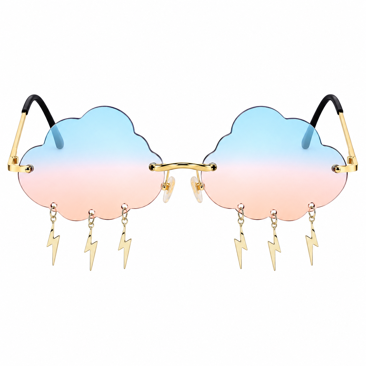 Blue Peach Cloud & Lightning Glasses