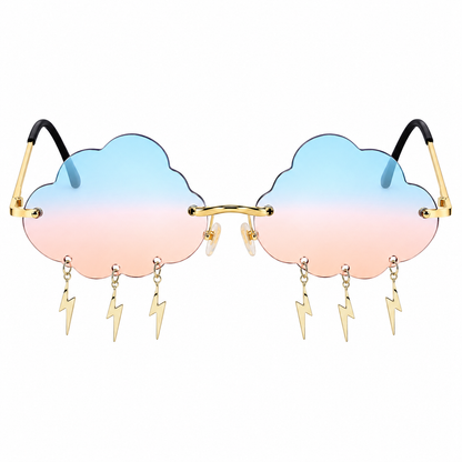 Blue Peach Cloud & Lightning Glasses