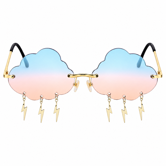 Blue Peach Cloud & Lightning Glasses