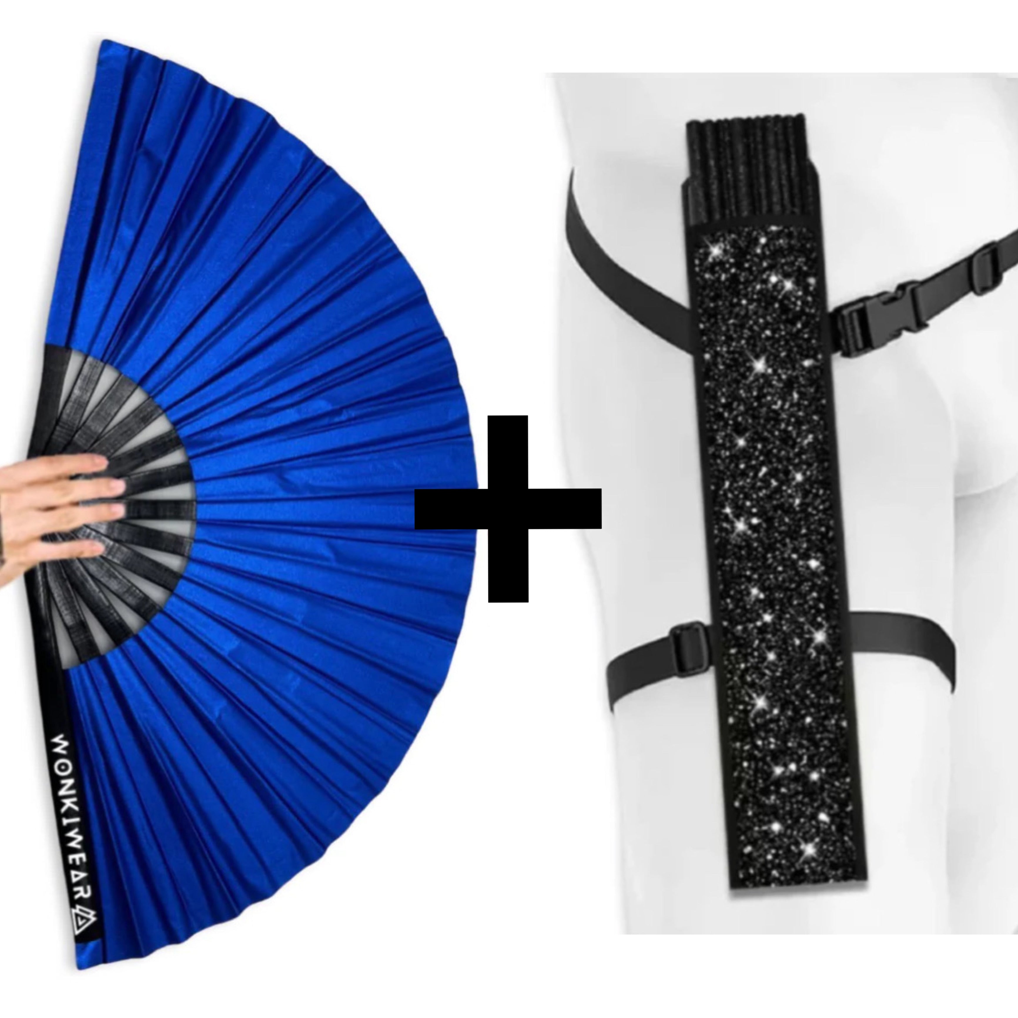 Cobalt Blue Shimmer Metallic XL Festival Fan