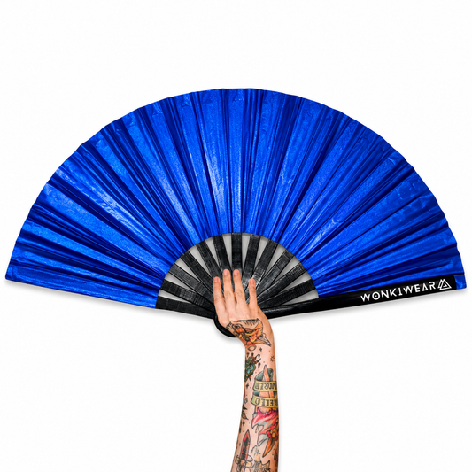 Cobalt Blue Shimmer Metallic XL Festival Fan