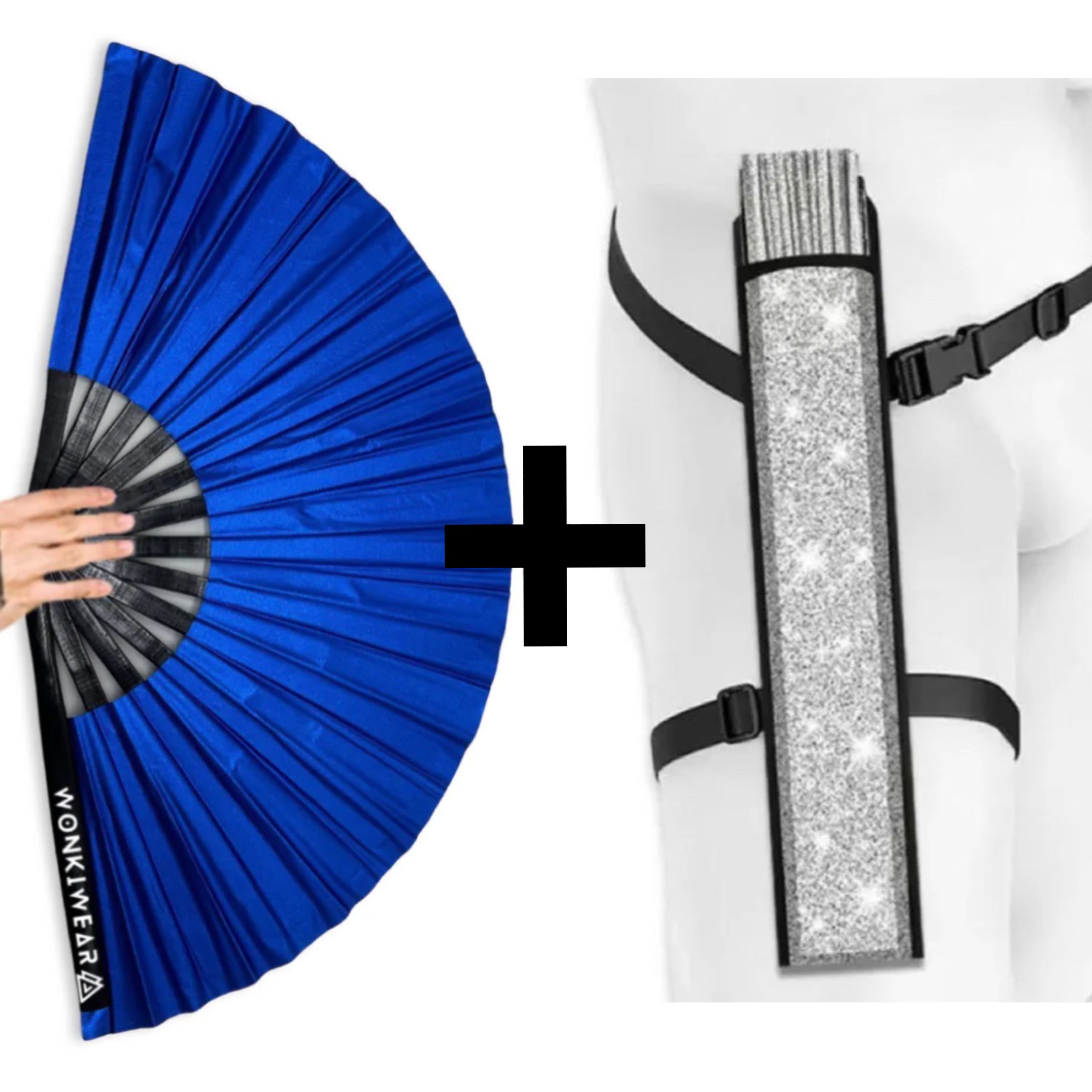 Cobalt Blue Shimmer Metallic XL Festival Fan