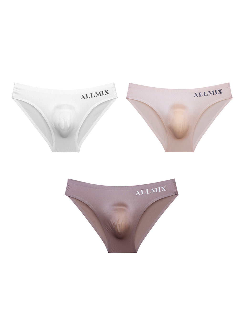 3 Pack ALLMIX Men's Sport Seamless Pouch Briefs