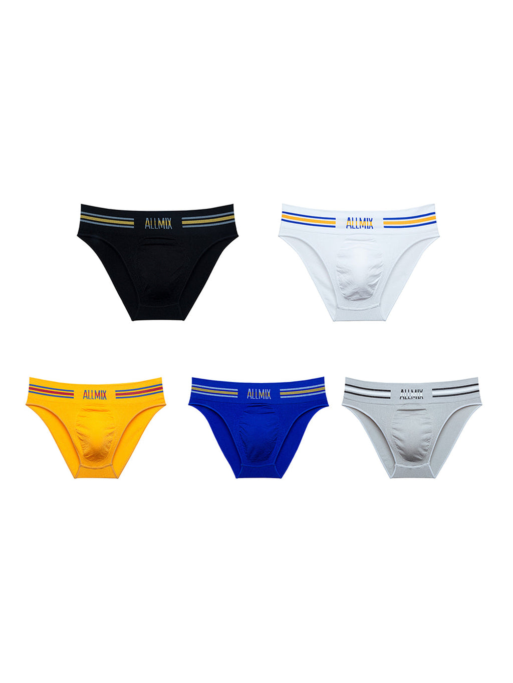 5 Pack ALLMIX Men's Seamless Bulge Pouch Briefs