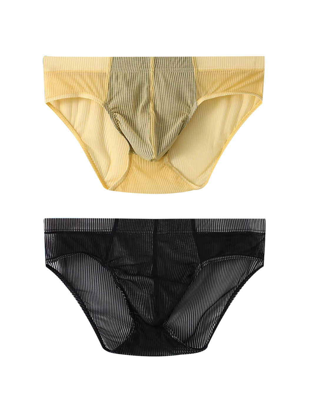 2 Pack Men’s Striped Separate Pouch Thin Briefs