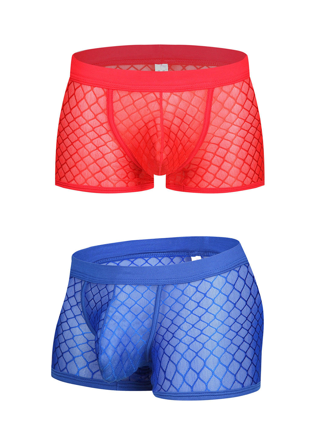 2 Pack Men's Sexy Transparent Mesh Trunks
