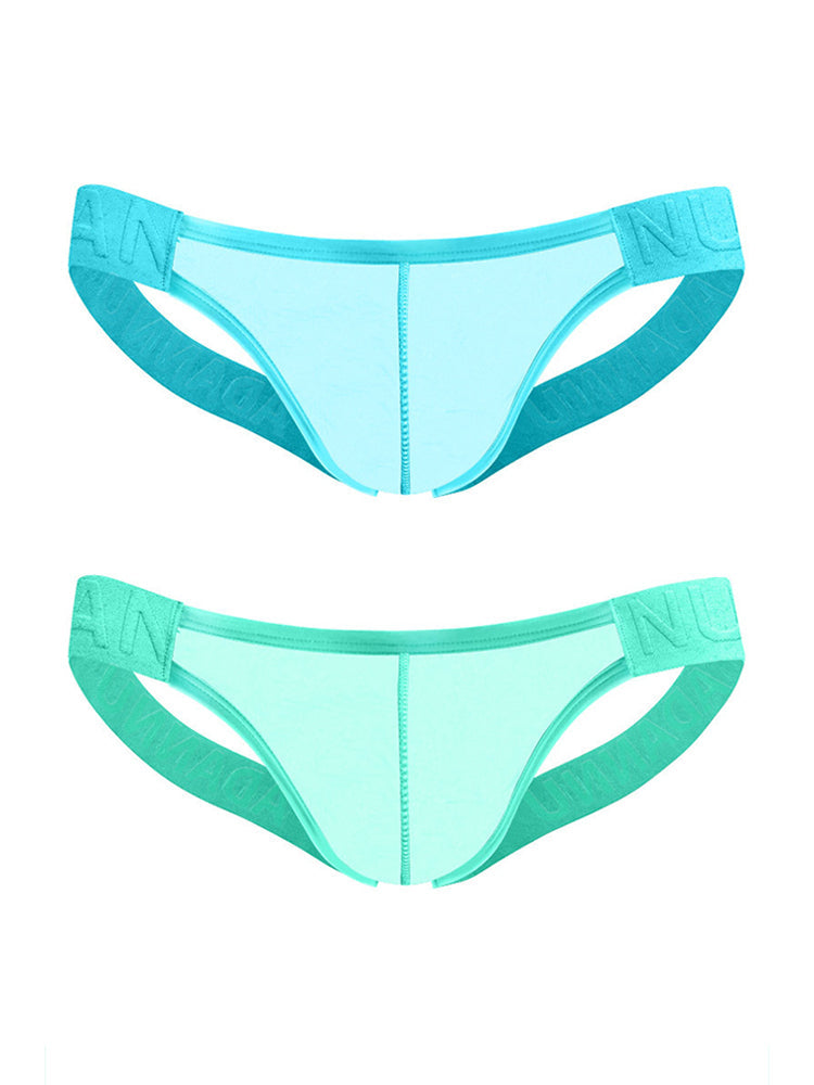 2 Pack Men's Sheer No-Waistband Jockstrap with Textured Pattern