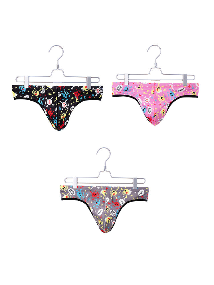 3 Pack Men's Skull Print Thong - Edgy & Sexy