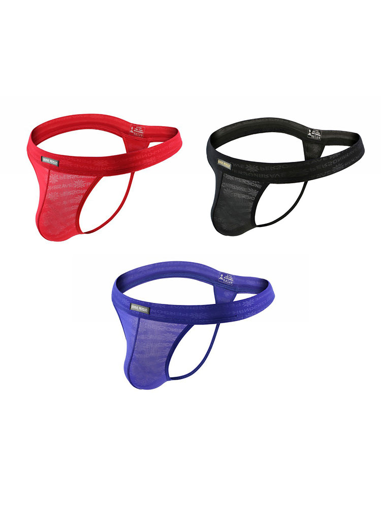 3-pack Men's Lace Obscure Embossed G-String Thong