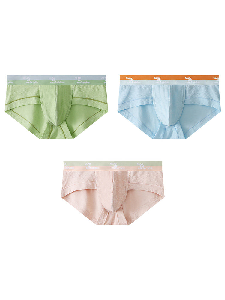 3 Pack Men's Baby Cotton High-Stretch Skin-Friendly Breathable Briefs