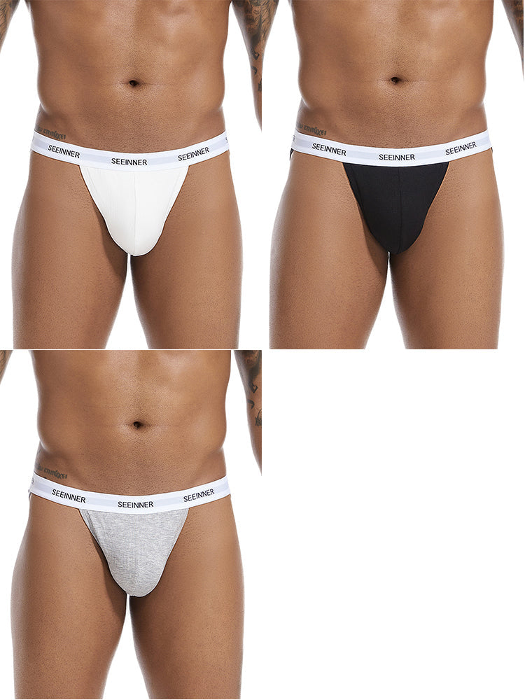 3 Pack Men's Sporty Cut Comfy Waistband Moisture-Wicking Briefs