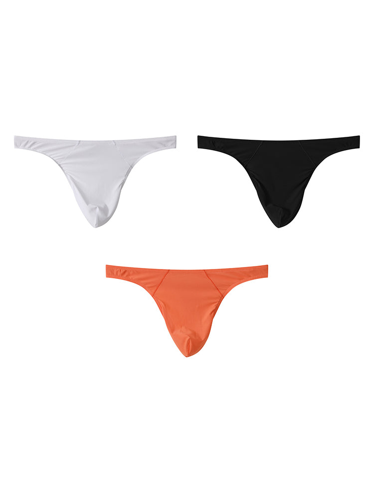 3 Pack Men's Low-Rise Performance Thong - Breathable Mesh & Smooth Fabric