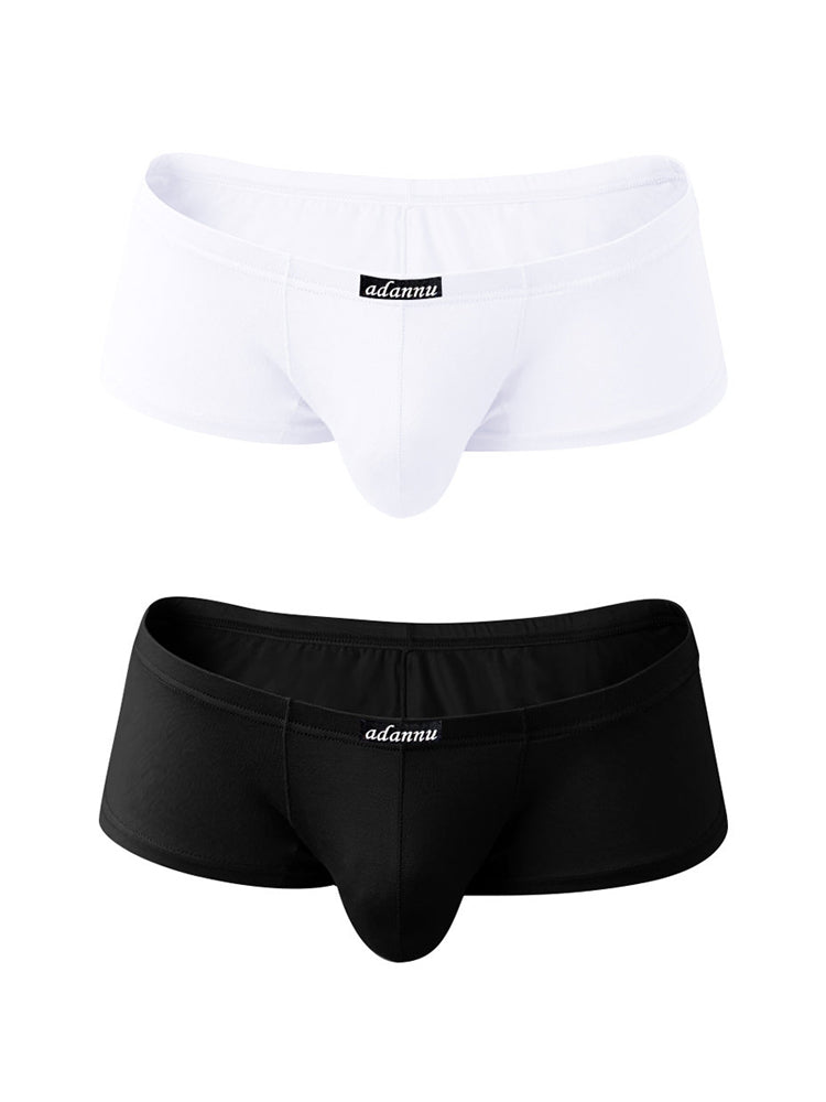 2 Pack Men's Sexy Low-rise Roomy Pouch Trunks
