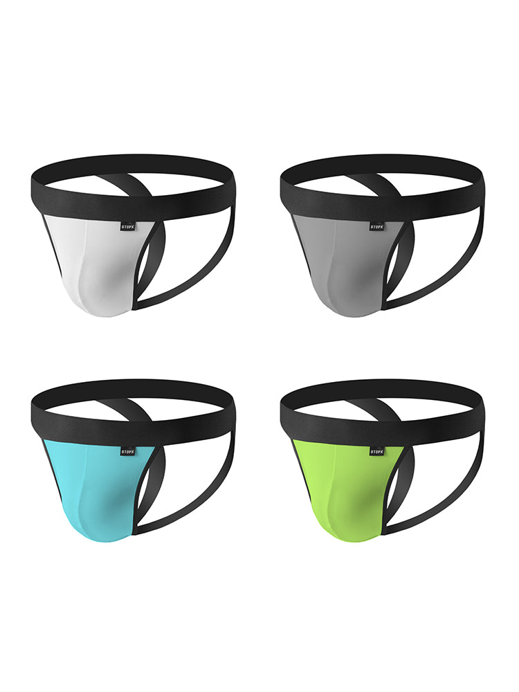 4-pack Men's Ice Silk Quick-Dry Breathable Mesh Jockstrap