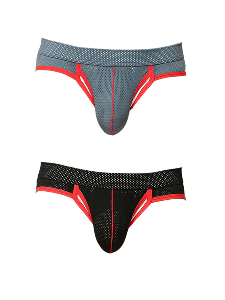 2 Pack Men's Breathable Side-Open Thin and Lightweight Supportive Fit Briefs