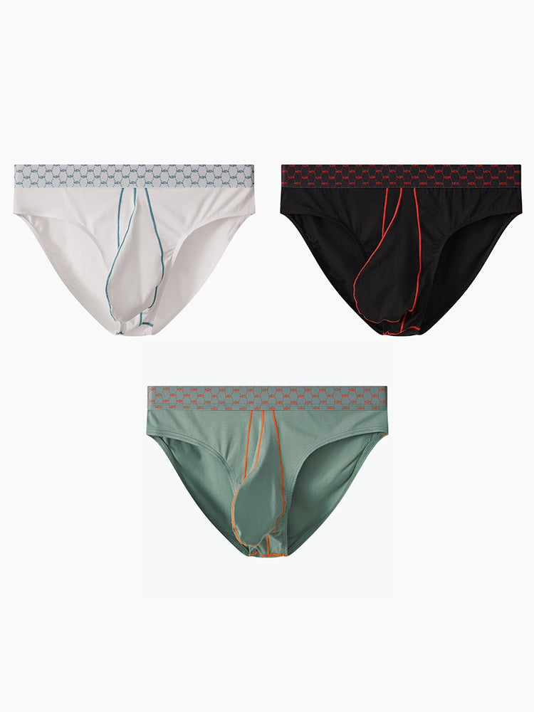 3 Pack Men's Sexy Large Pouch Breathable Comfortable Cotton Briefs