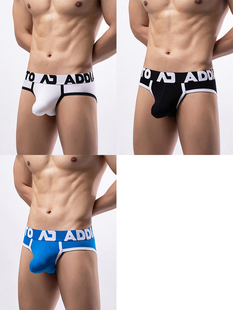 3 Pack Men's Gun and Bullet Separate Large Bag U-Shaped 3D Cut Loose Briefs