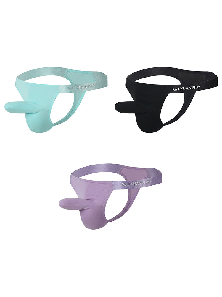 3 Pack Men's Bulge-Enhancing Thong - Low Rise & Breathable