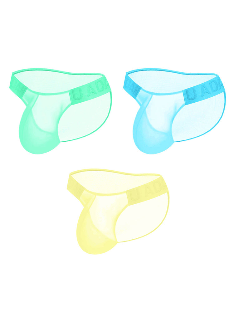 3 Pack Men's Semi-Transparent Comfortable High-Stretch Quick-Dry Bikini