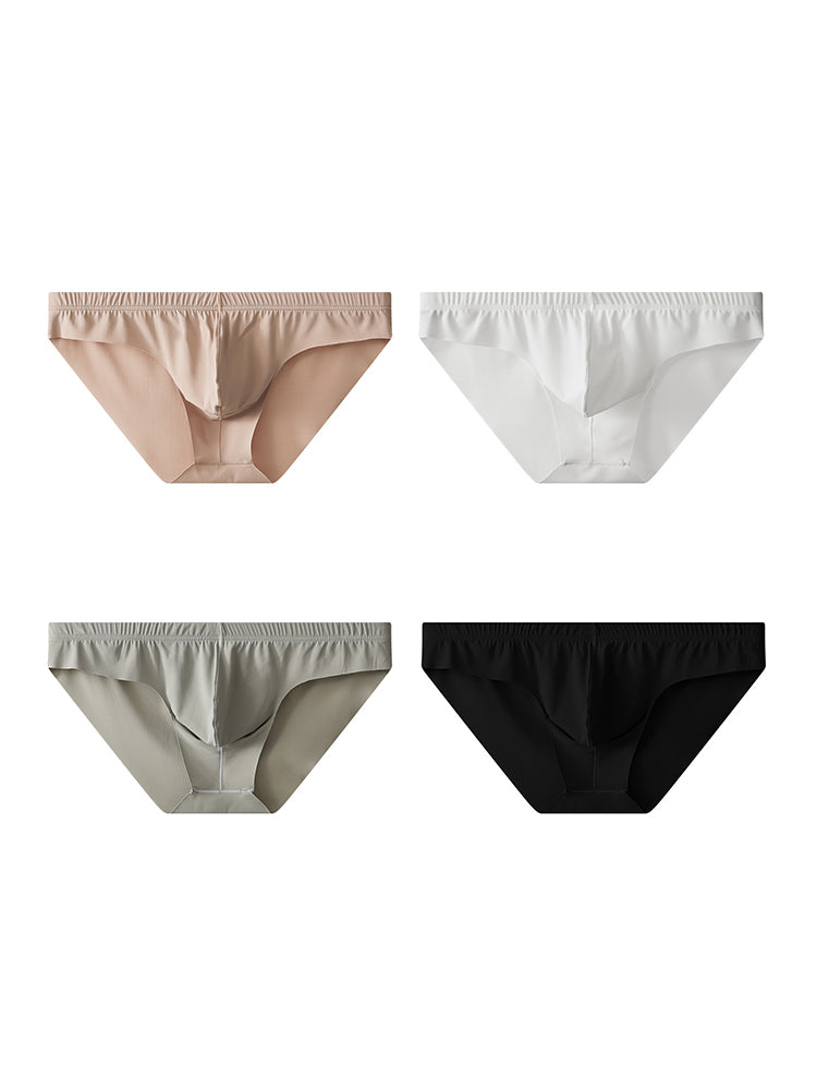 4 Pack Men's Ice Silk Lightweight Breathable Minimalist Briefs