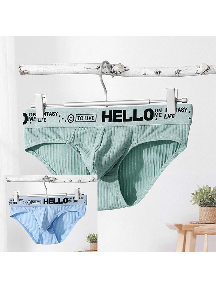 Men's Cotton Ribbed Breathable Briefs with 3D Pouch