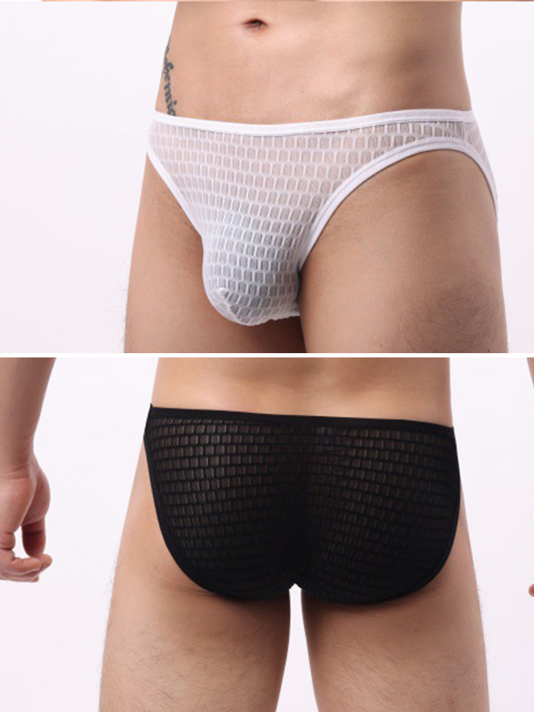 2 Pack Men's Solid-Color Checkered Briefs