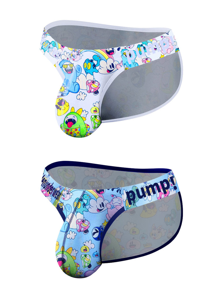 2 Pack Men's Cartoon High-Cut Breathable Bikini