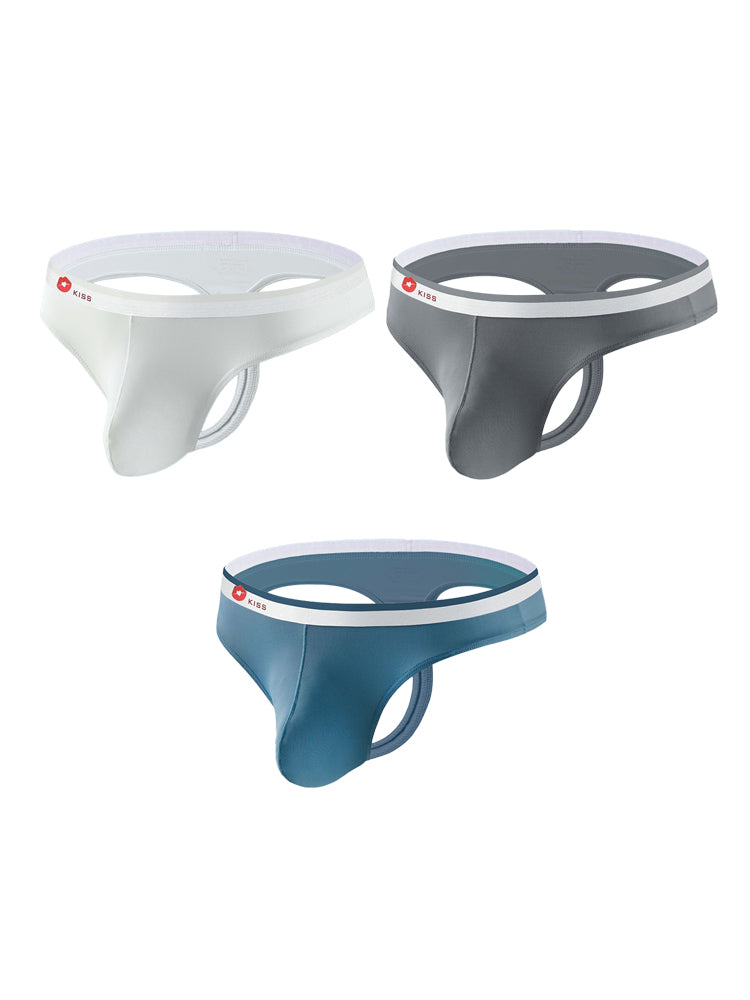 3 Pack Men's U-Pouch Ice Silk Sexy Thong