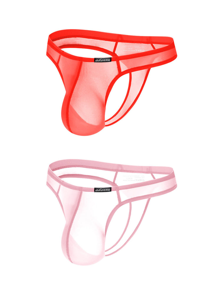 2 Pack Men's Sexy Semi-Transparent Thong
