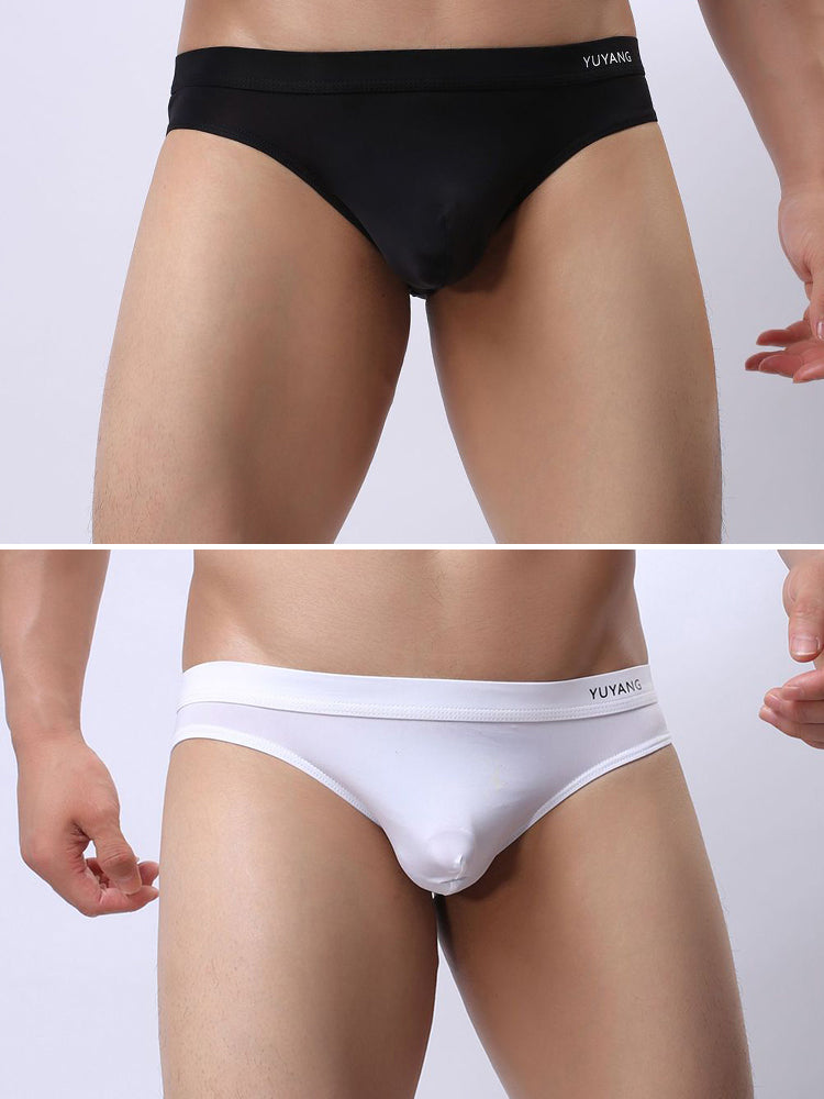 2 Pack Men's Ultra-Thin Ice Silk Briefs