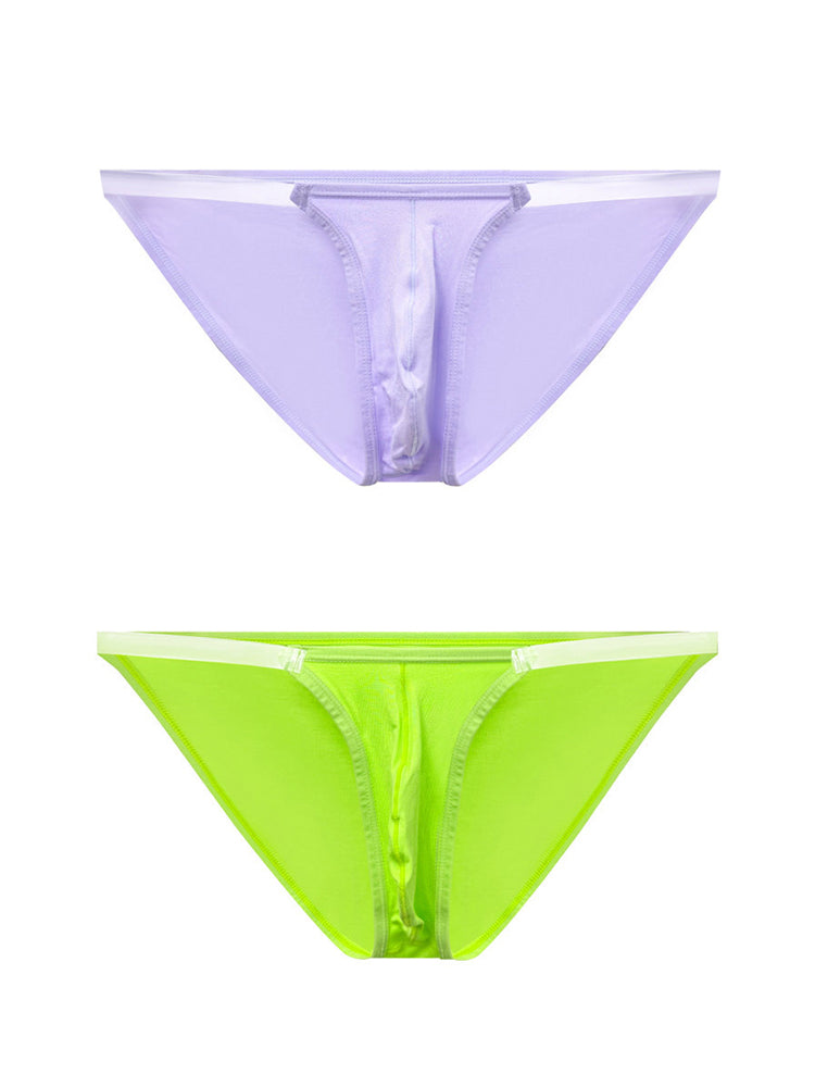 2 Pack Men's Breathable Low-Rise Ultra-Soft Modal Bikini