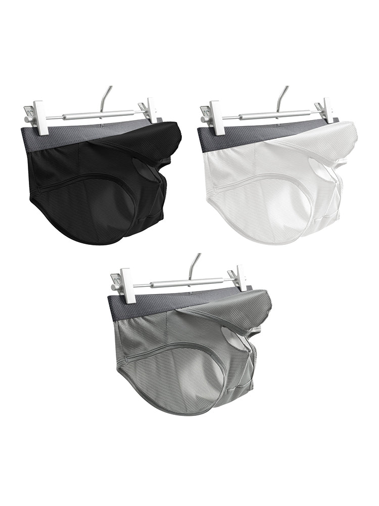 3 Pack Men's Low-Rise Mesh Briefs with Breathable Support & Convenience Fly