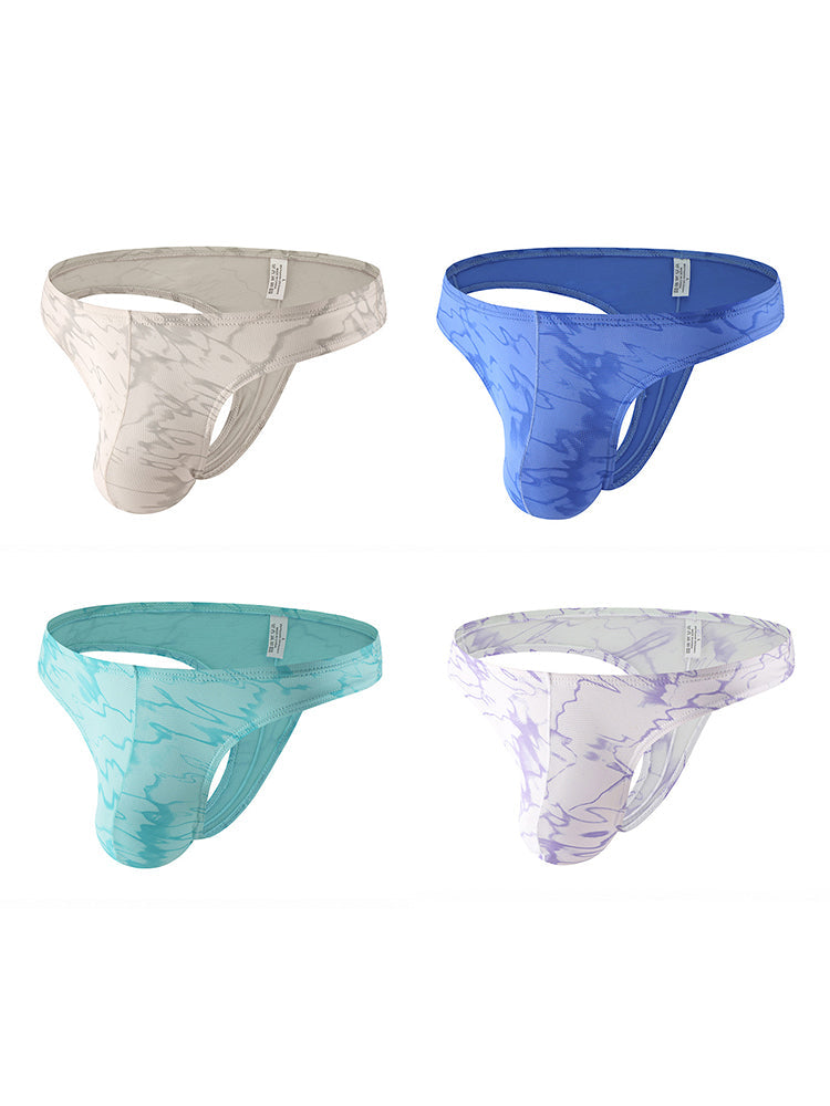 4-pack Men's Supportive Fit Lightweight & Airy Breathable Thong & Strings