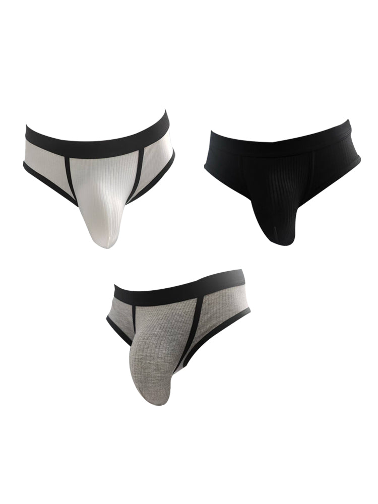3 Pack Men's Seamless Comfort Large Supportive Pouch Sexy Low-Rise Briefs