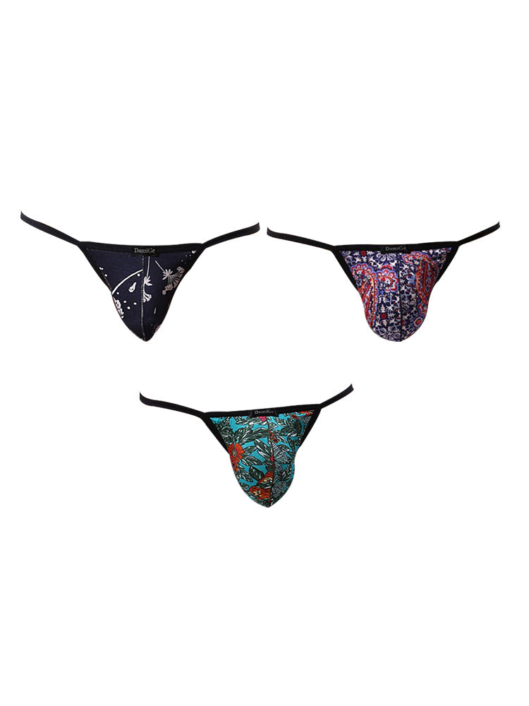 3 Pack Men's Low-Rise Sexy Lightweight & Airy Sporty Cut Anti-Chafing Strings