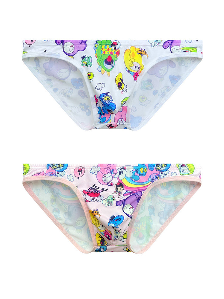 2-pack Men's Breathable Sports Cartoon Print Bikini