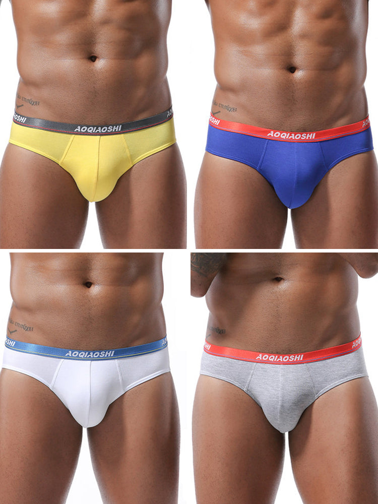 4 Pack Men’s Stylish 3D U Convex Pouch Briefs