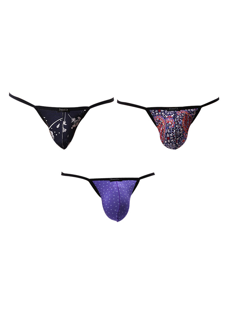 3 Pack Men's Low-Rise Sexy Lightweight & Airy Sporty Cut Anti-Chafing Strings