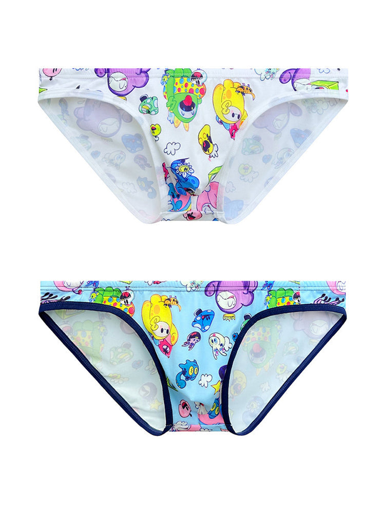 2-pack Men's Breathable Sports Cartoon Print Bikini