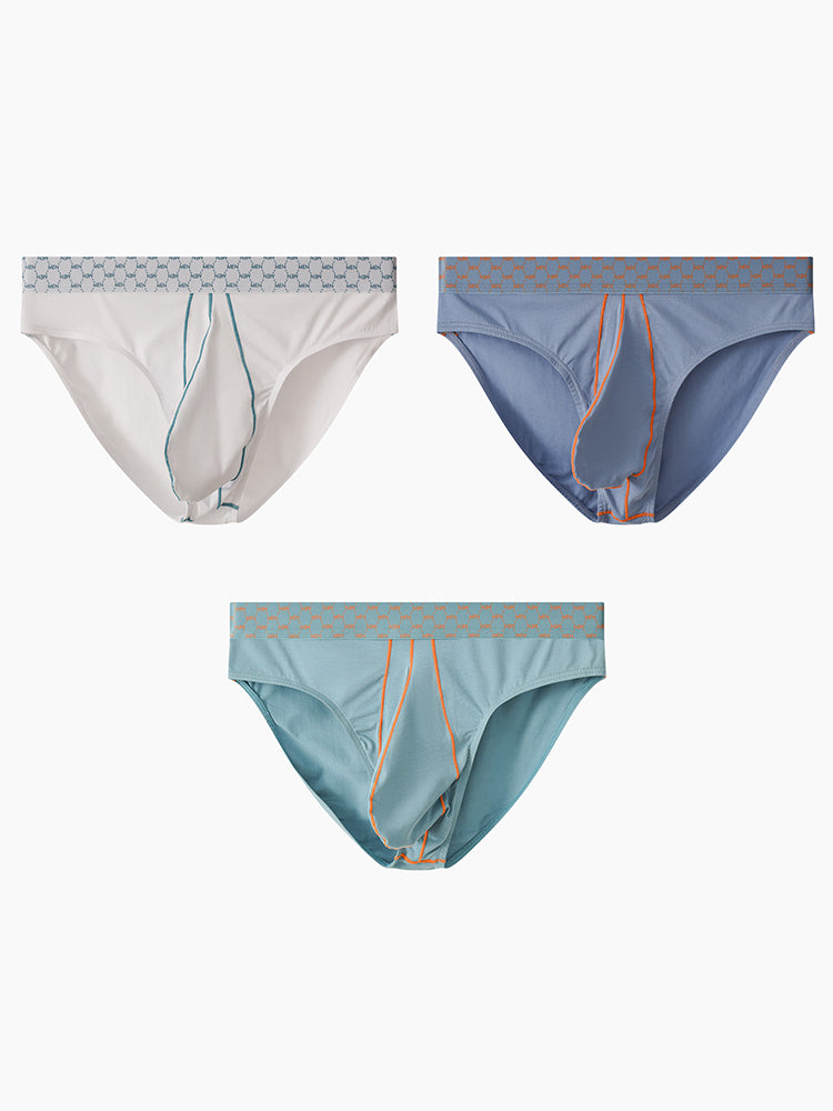 3 Pack Men's Sexy Large Pouch Breathable Comfortable Cotton Briefs