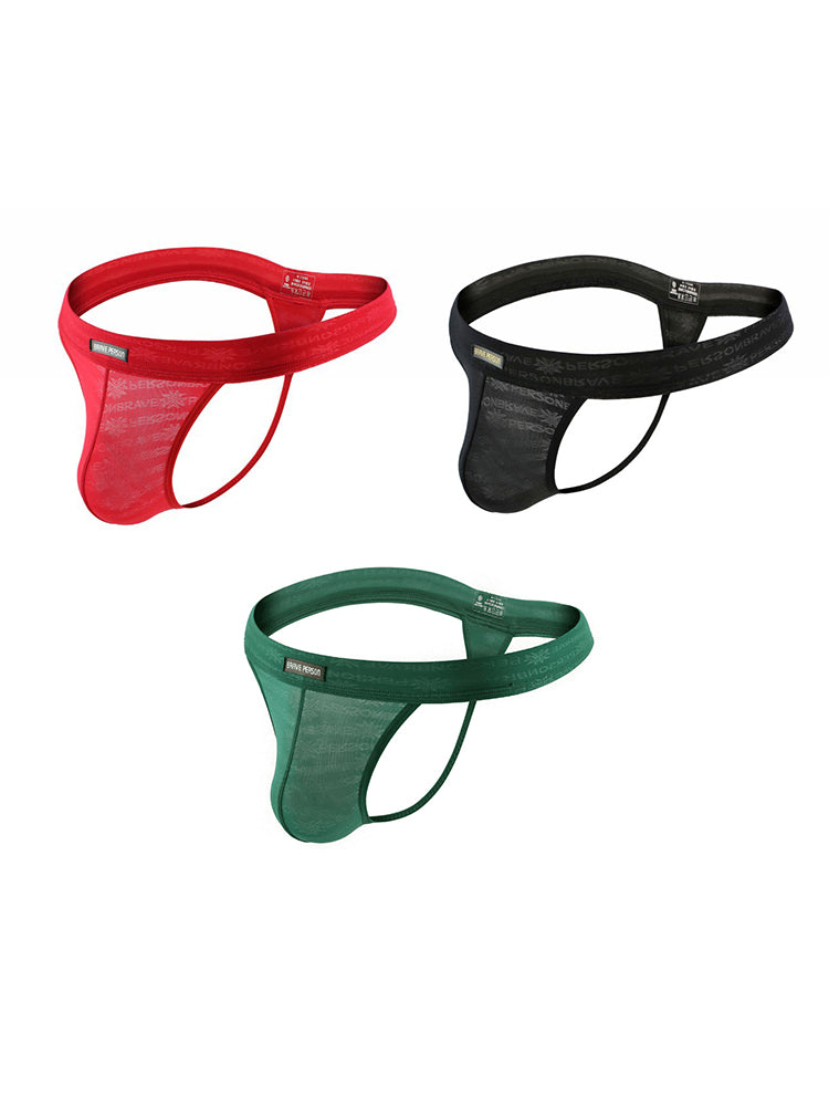 3-pack Men's Lace Obscure Embossed G-String Thong