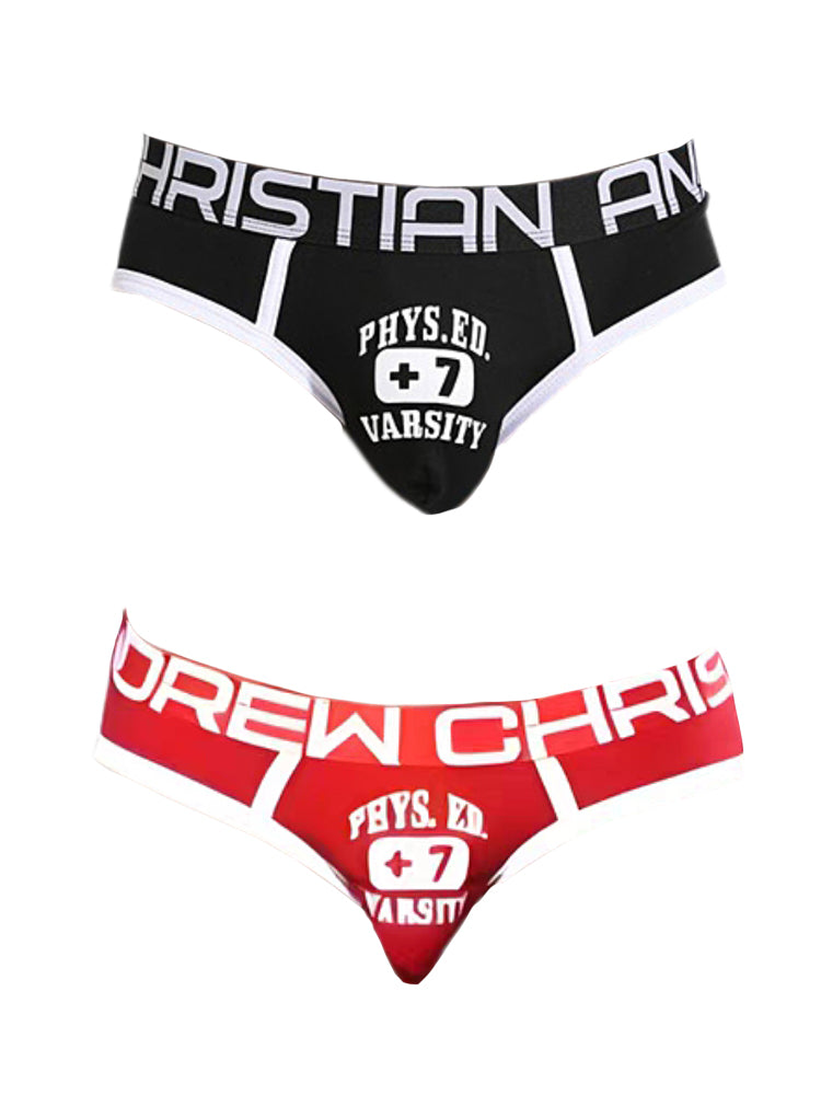 2 Pack Men's Ultra-Soft Printed Low-Rise Sexy Sporty Cut Anti-Chafing Bikini