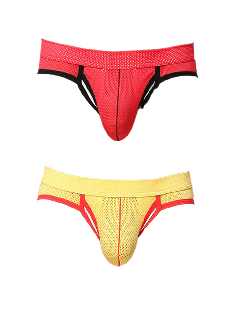 2 Pack Men's Breathable Side-Open Thin and Lightweight Supportive Fit Briefs